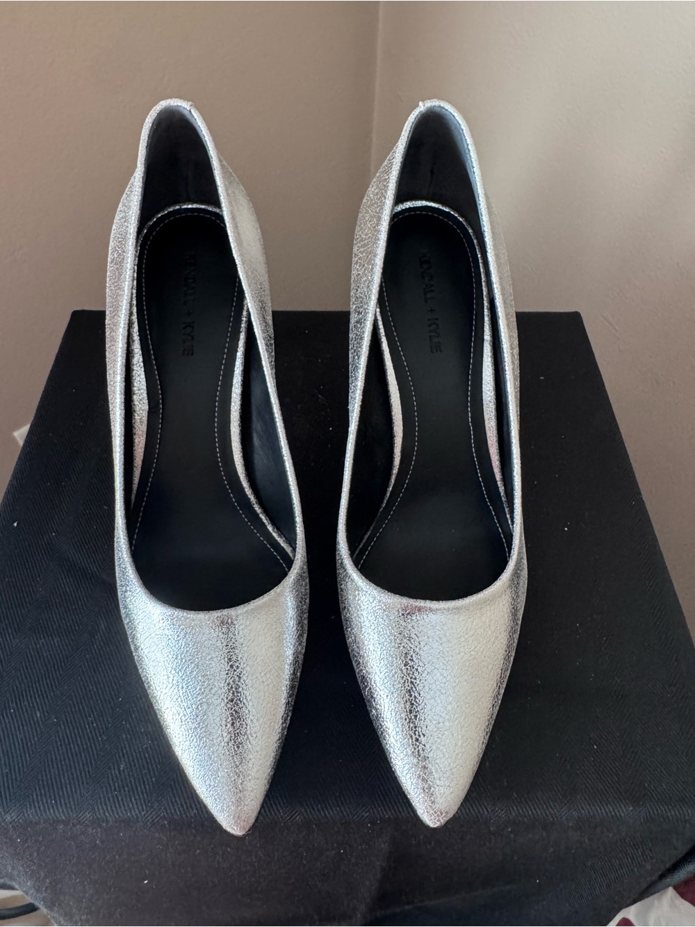 Kendall & Kylie Metallic Silver Pointed Toe Pumps